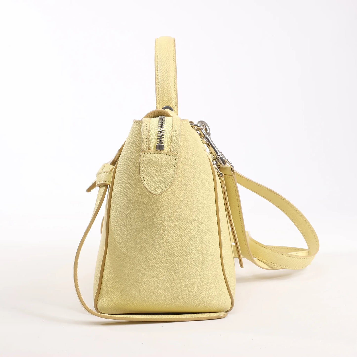 CELINE Belt Bag Grained Leather Micro 2Way Handbag in Yellow