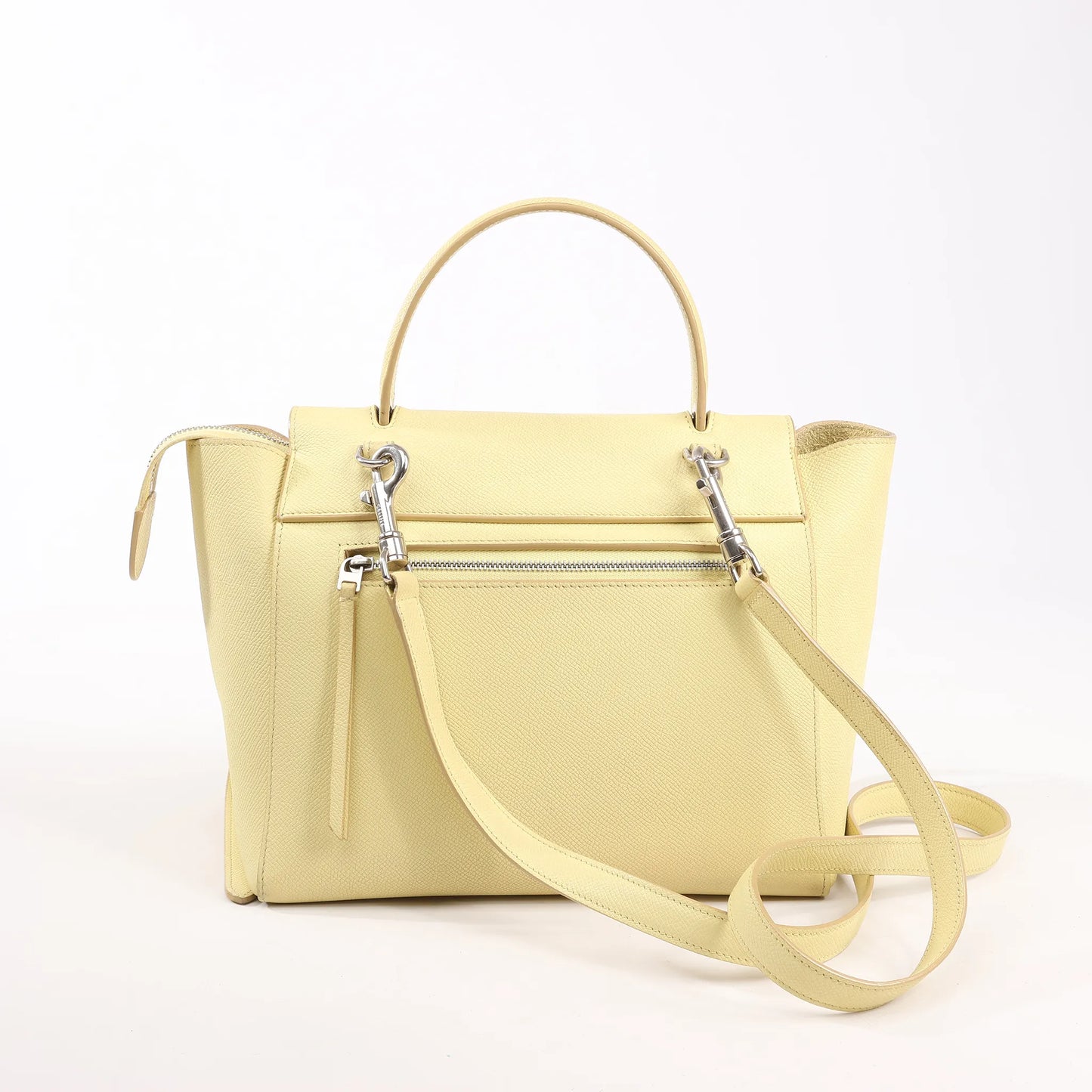 CELINE Belt Bag Grained Leather Micro 2Way Handbag in Yellow
