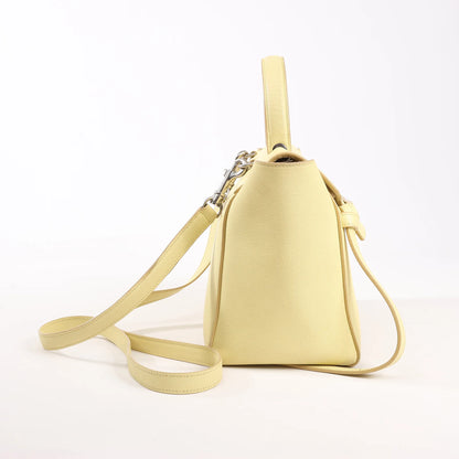 CELINE Belt Bag Grained Leather Micro 2Way Handbag in Yellow