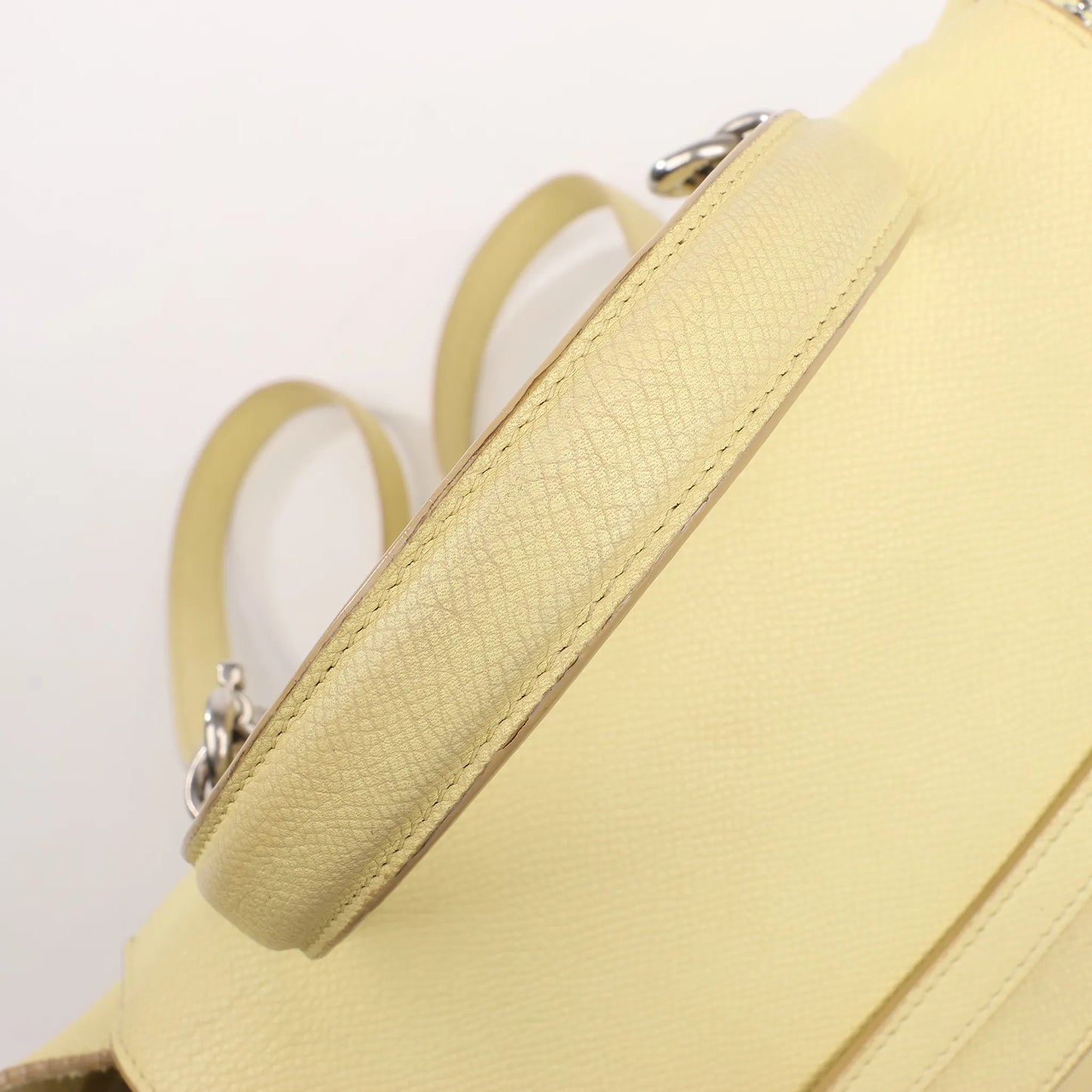 CELINE Belt Bag Grained Leather Micro 2Way Handbag in Yellow