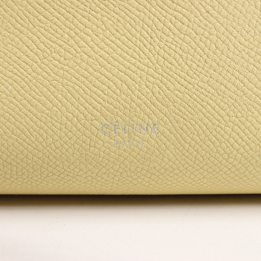 CELINE Belt Bag Grained Leather Micro 2Way Handbag in Yellow