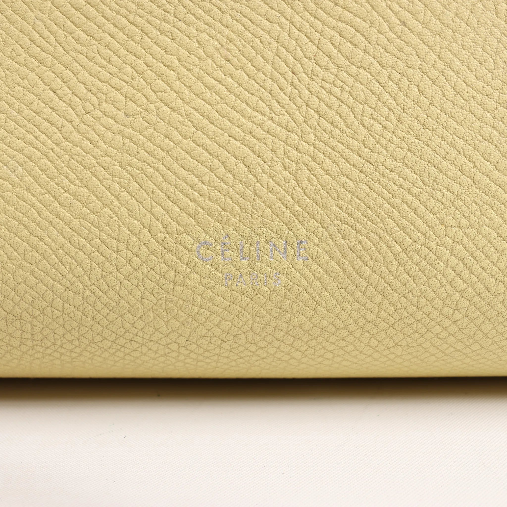 CELINE Belt Bag Grained Leather Micro 2Way Handbag in Yellow