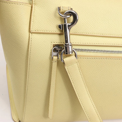 CELINE Belt Bag Grained Leather Micro 2Way Handbag in Yellow