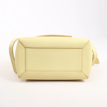 CELINE Belt Bag Grained Leather Micro 2Way Handbag in Yellow