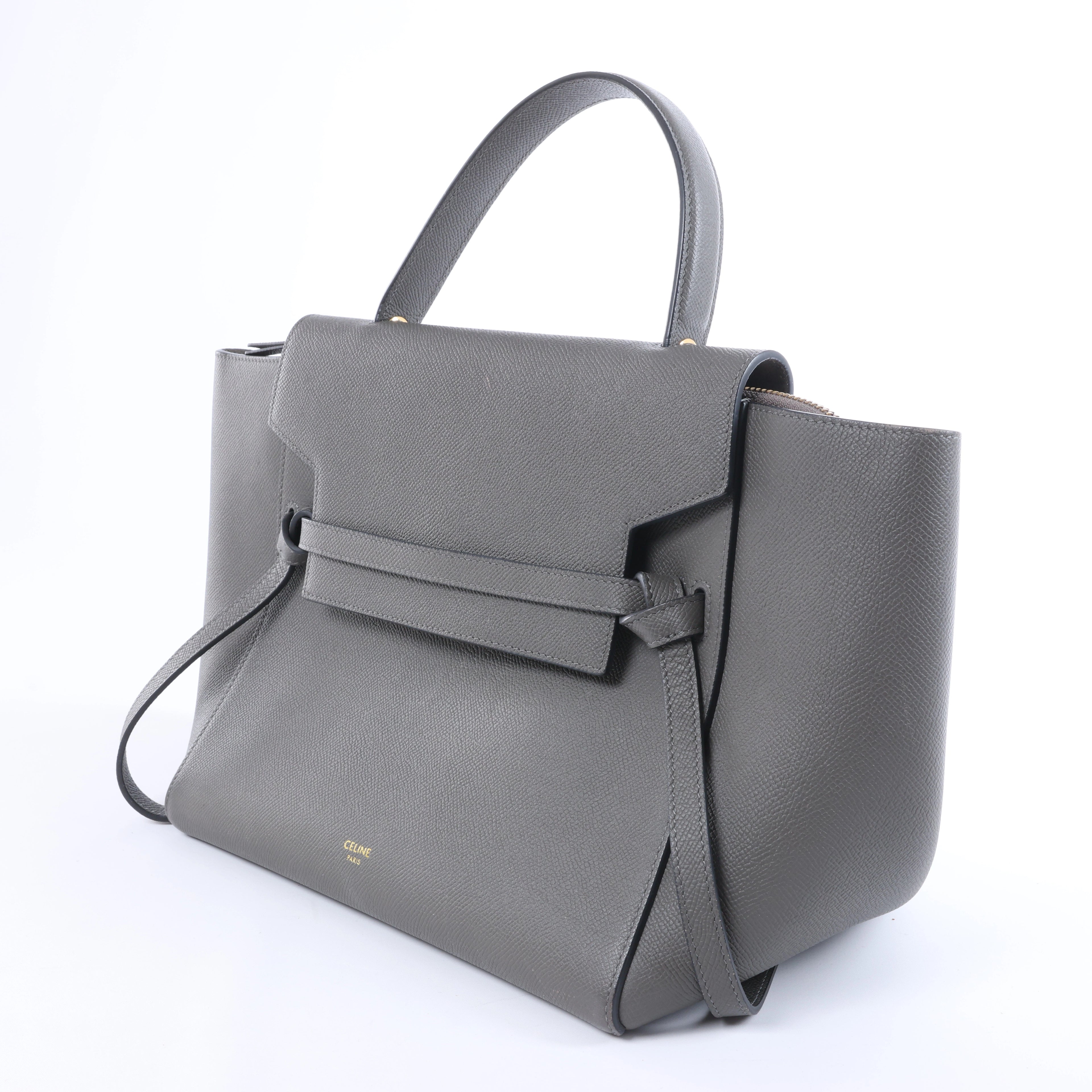 Celine Belt Bag Mini Leather 2 Way Handbag in Gray
