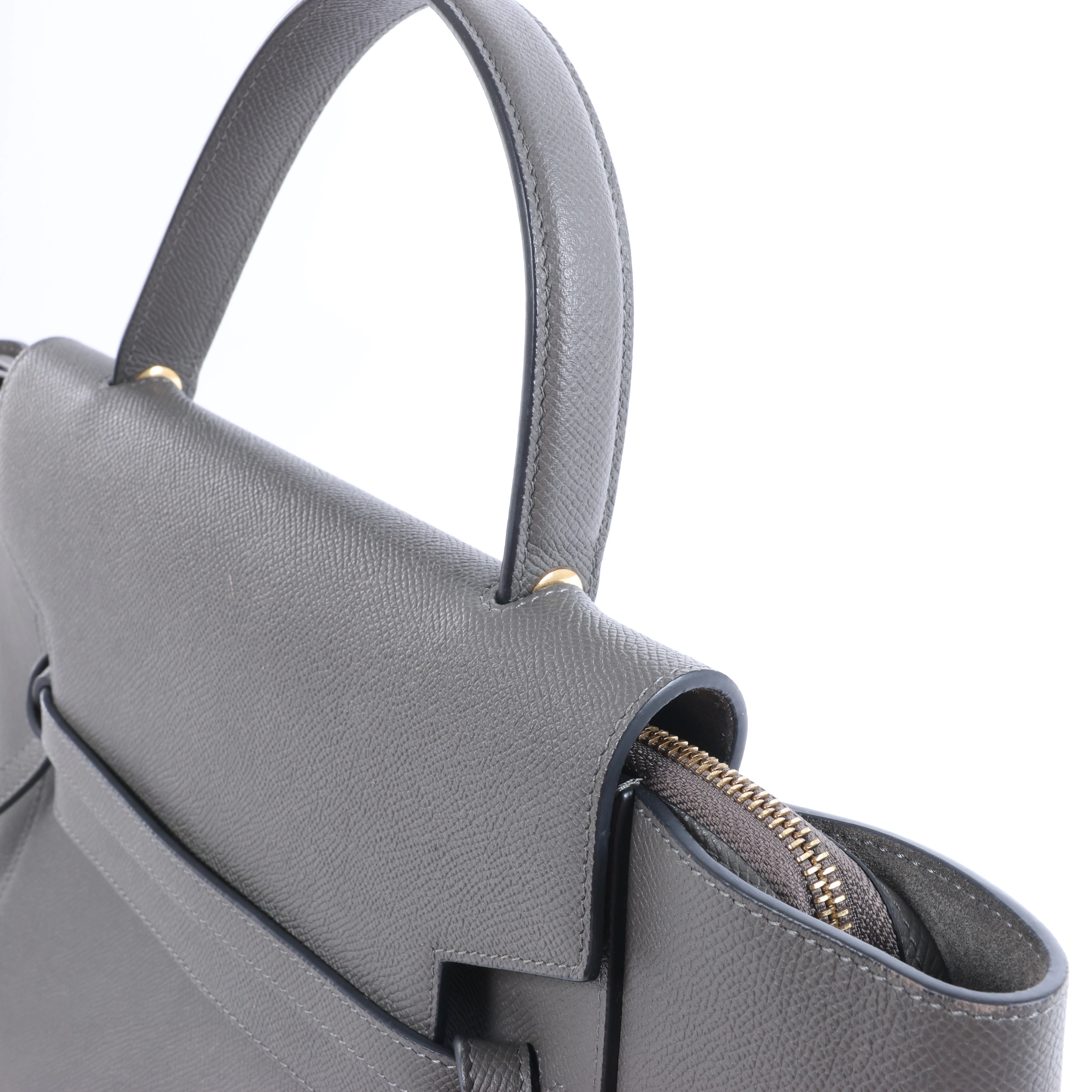 Celine Belt Bag Mini Leather 2 Way Handbag in Gray