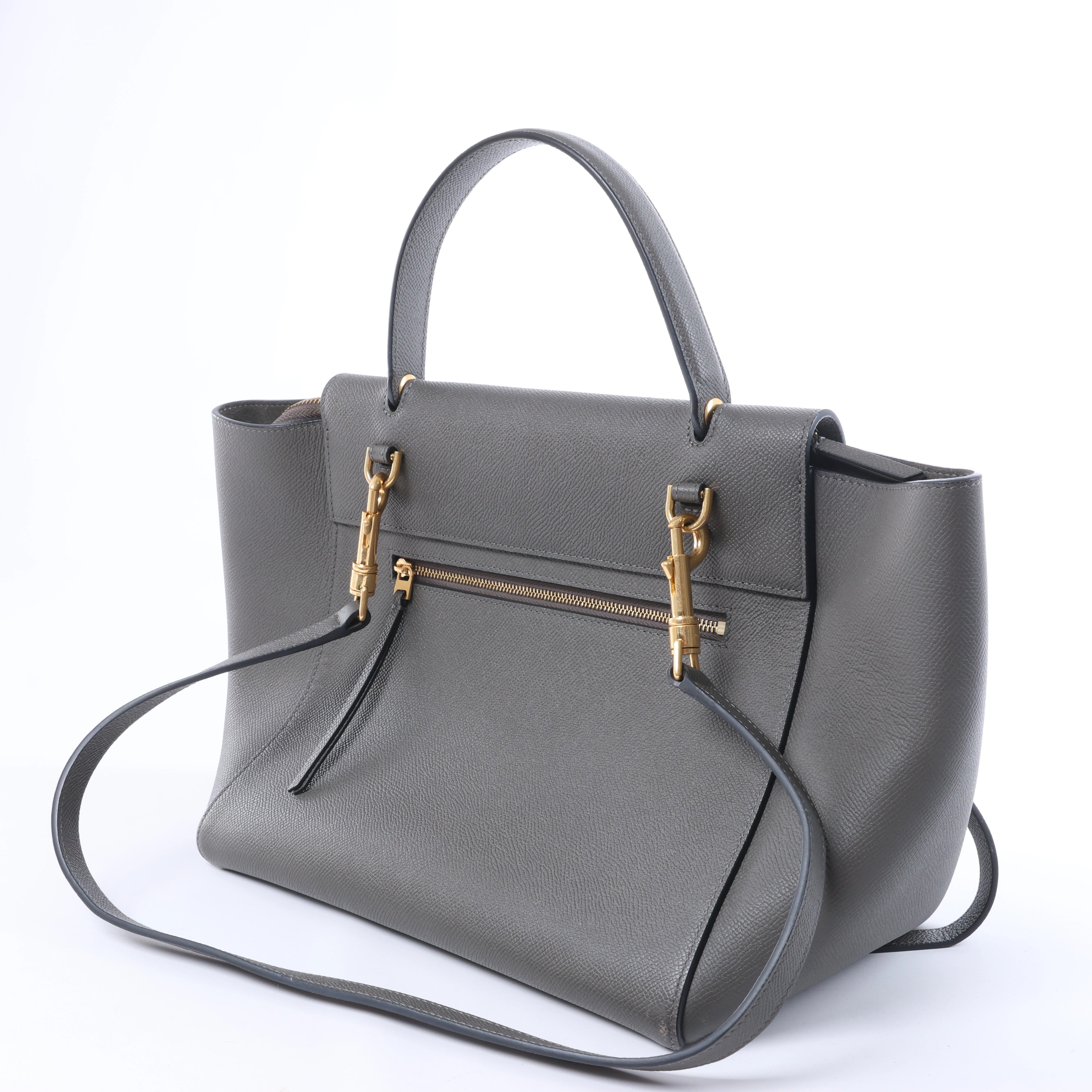 Celine Belt Bag Mini Leather 2 Way Handbag in Gray