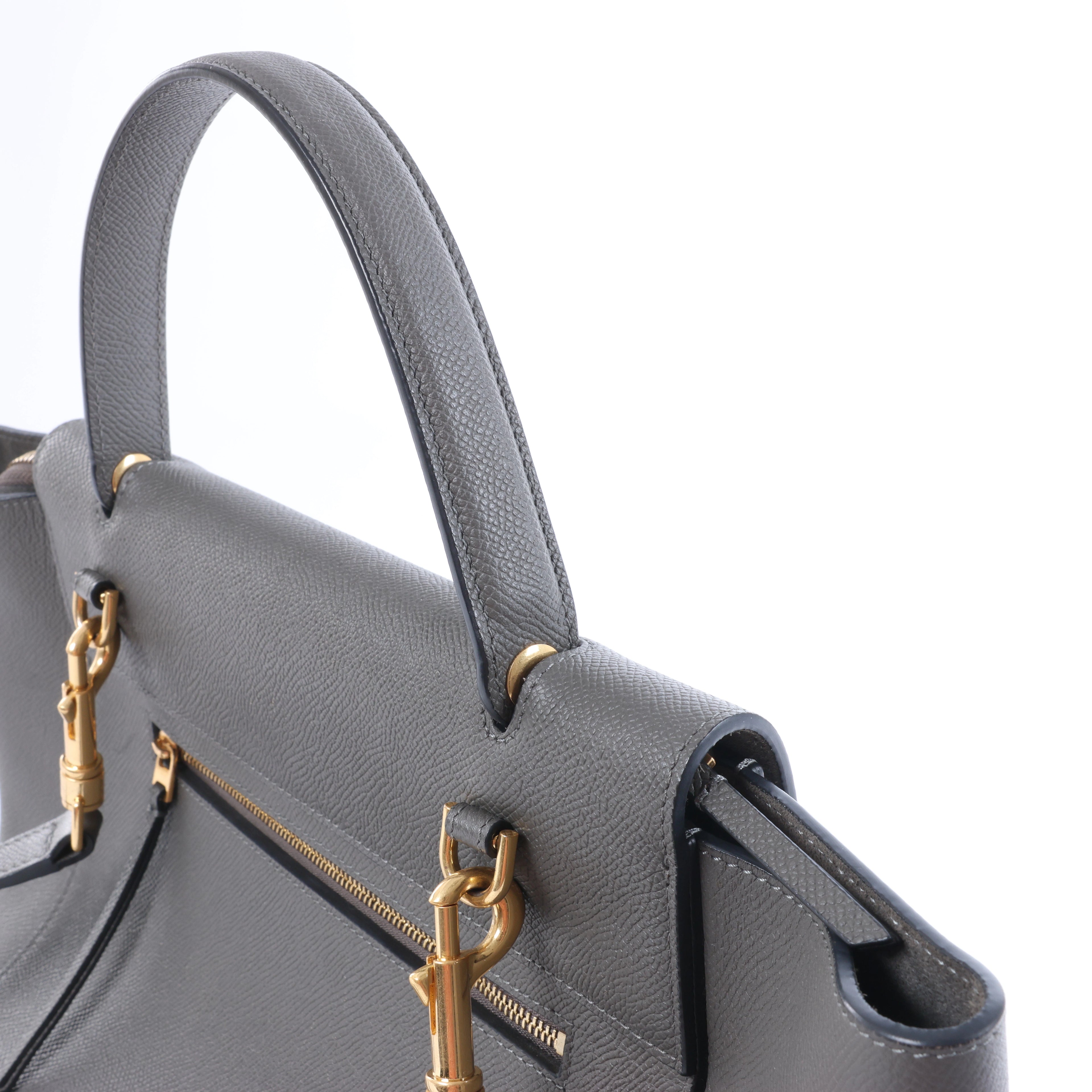 Celine Belt Bag Mini Leather 2 Way Handbag in Gray