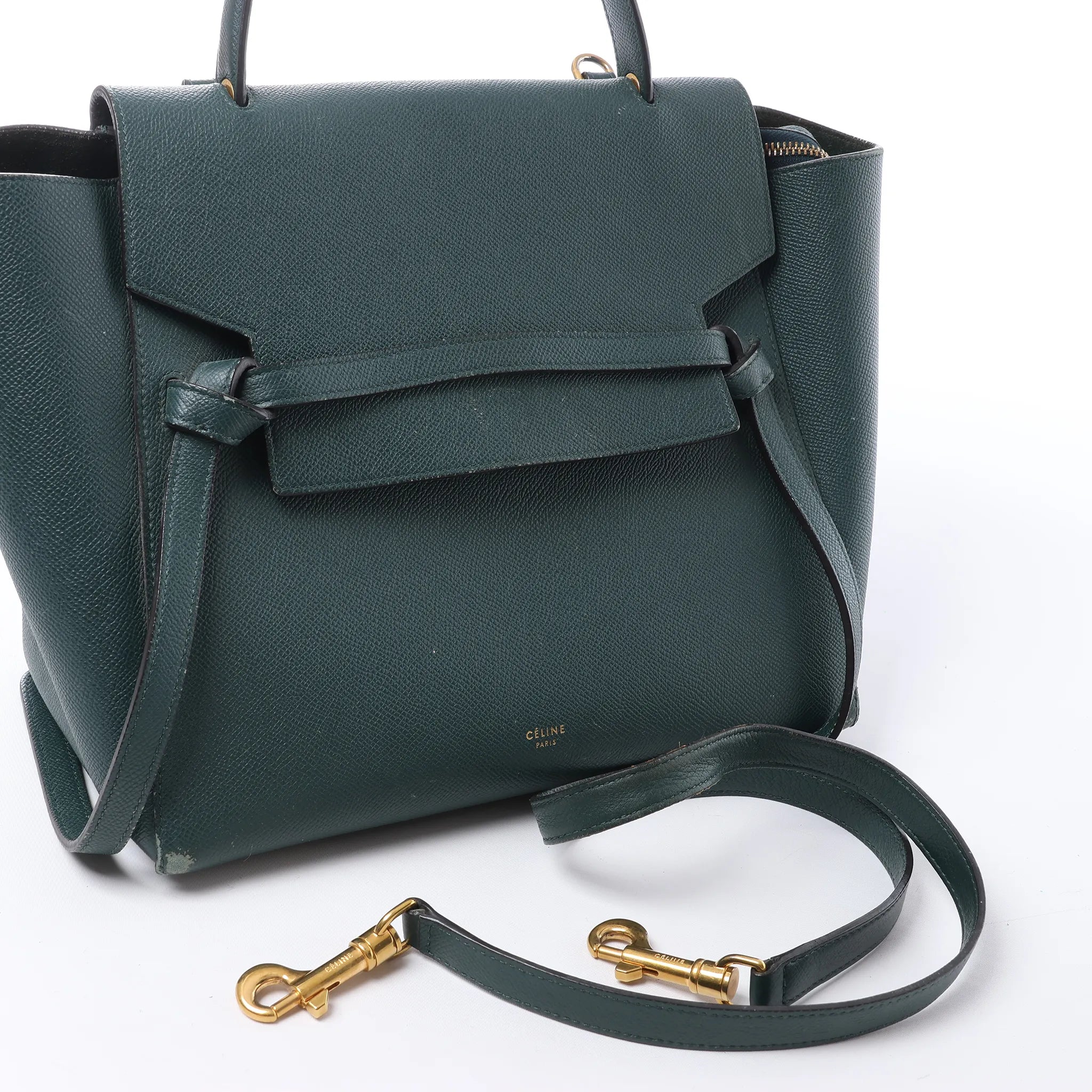 Celine Belt Bag Mini Leather 2way Handbag in Green