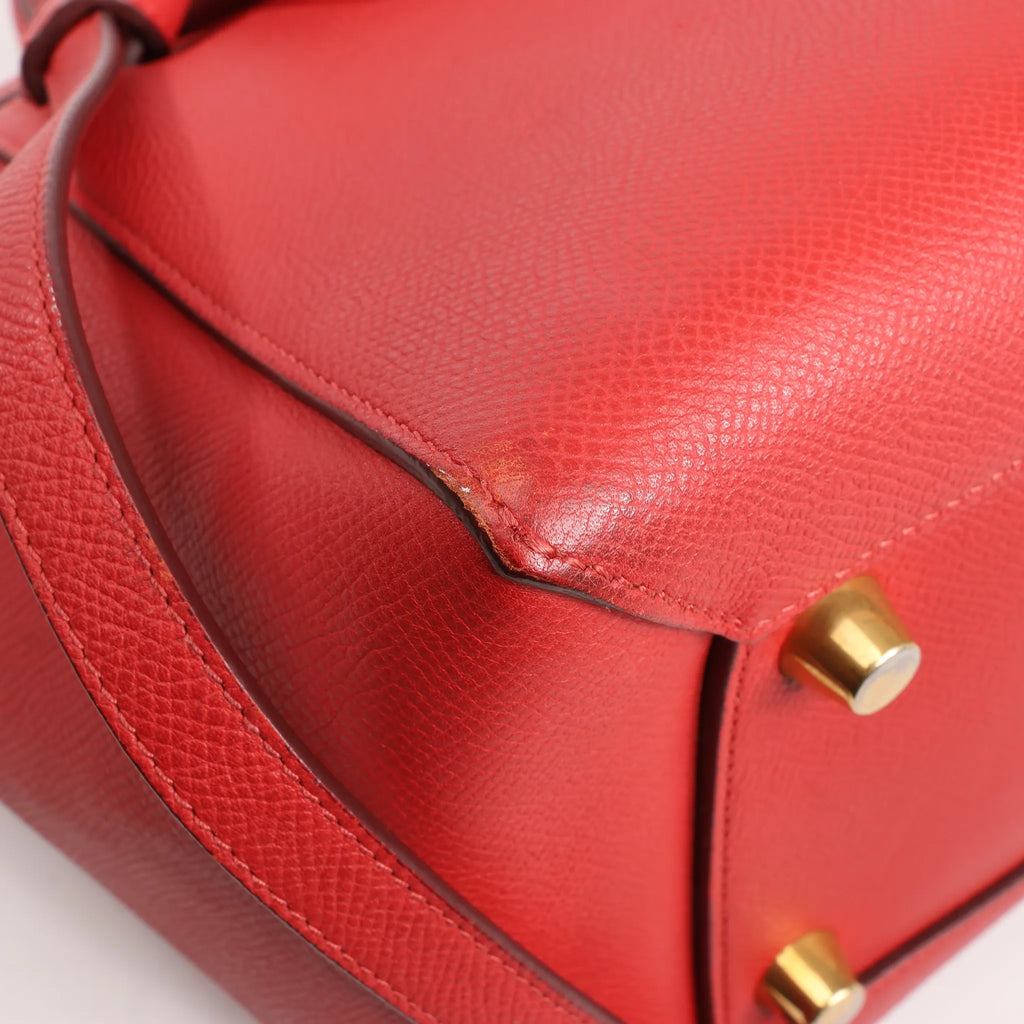 Celine Belt Bag Mini Leather 2way Handbag in Red