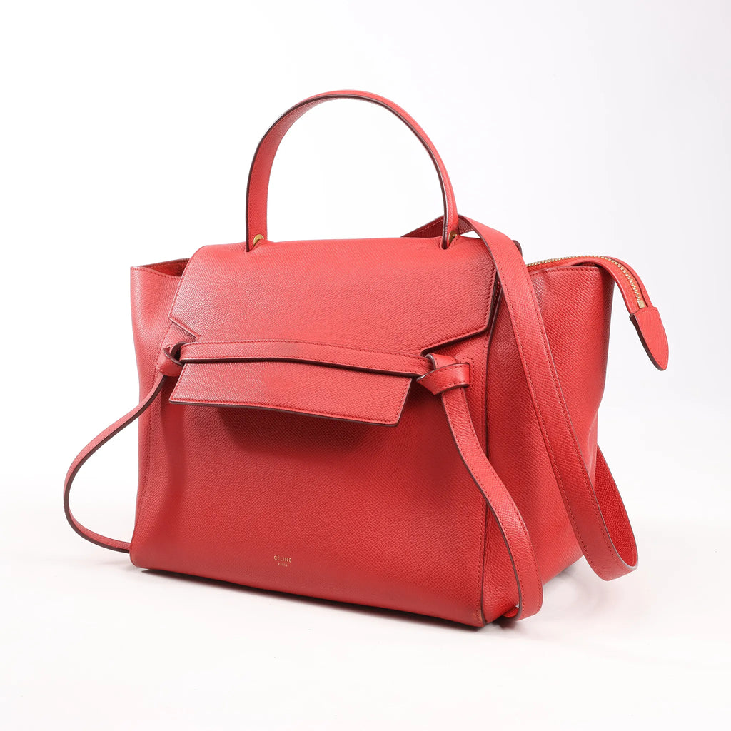 Celine Belt Bag Mini Leather 2way Handbag in Red