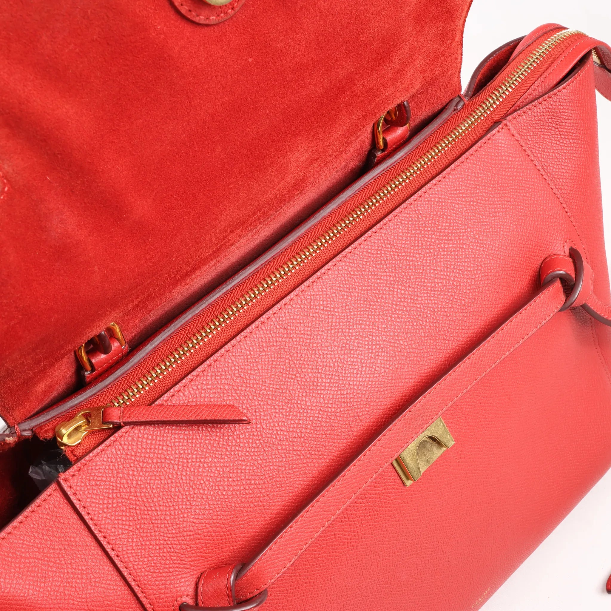 Celine Belt Bag Mini Leather 2way Handbag in Red