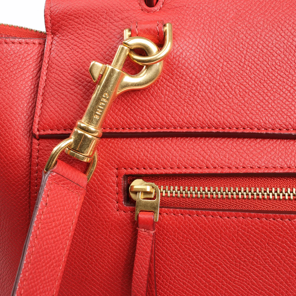 Celine Belt Bag Mini Leather 2way Handbag in Red