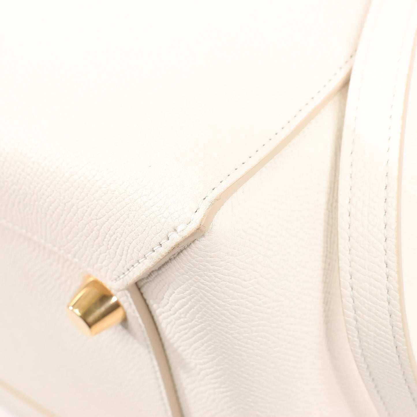 CELINE Belt Bag Grained Leather Mini 2Way Handbag in White