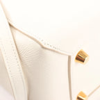 CELINE Belt Bag Grained Leather Mini 2Way Handbag in White