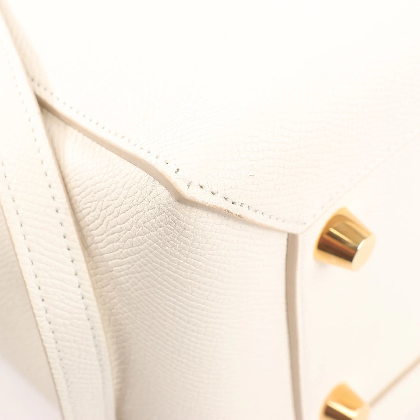 CELINE Belt Bag Grained Leather Mini 2Way Handbag in White