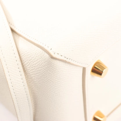 CELINE Belt Bag Grained Leather Mini 2Way Handbag in White