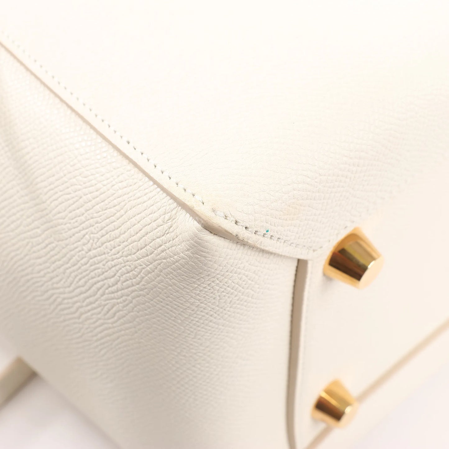 CELINE Belt Bag Grained Leather Mini 2Way Handbag in White