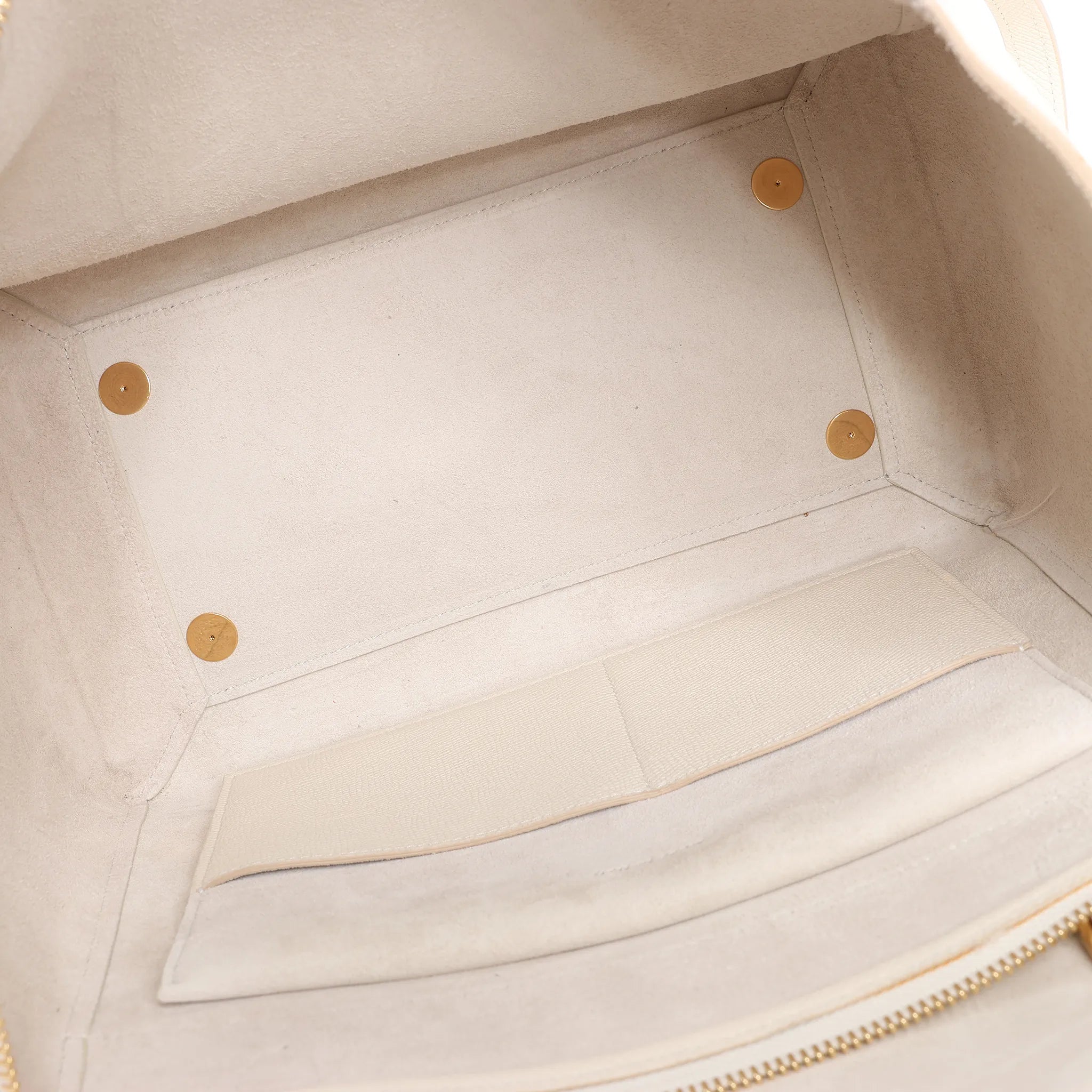 CELINE Belt Bag Grained Leather Mini 2Way Handbag in White