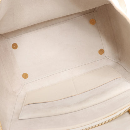 CELINE Belt Bag Grained Leather Mini 2Way Handbag in White