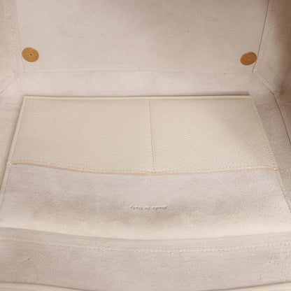 CELINE Belt Bag Grained Leather Mini 2Way Handbag in White