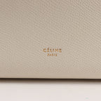 CELINE Belt Bag Grained Leather Mini 2Way Handbag in White
