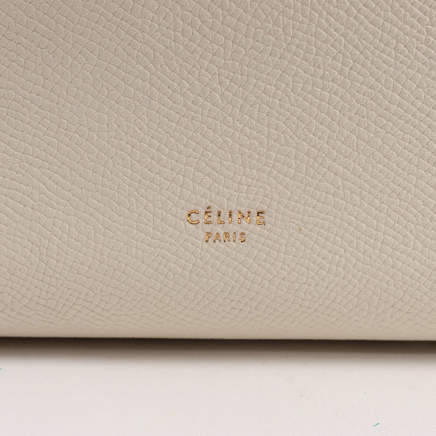 CELINE Belt Bag Grained Leather Mini 2Way Handbag in White