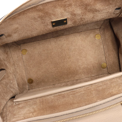 CELINE Belt Bag Grained Leather Mini 2Way Handbag in Beige