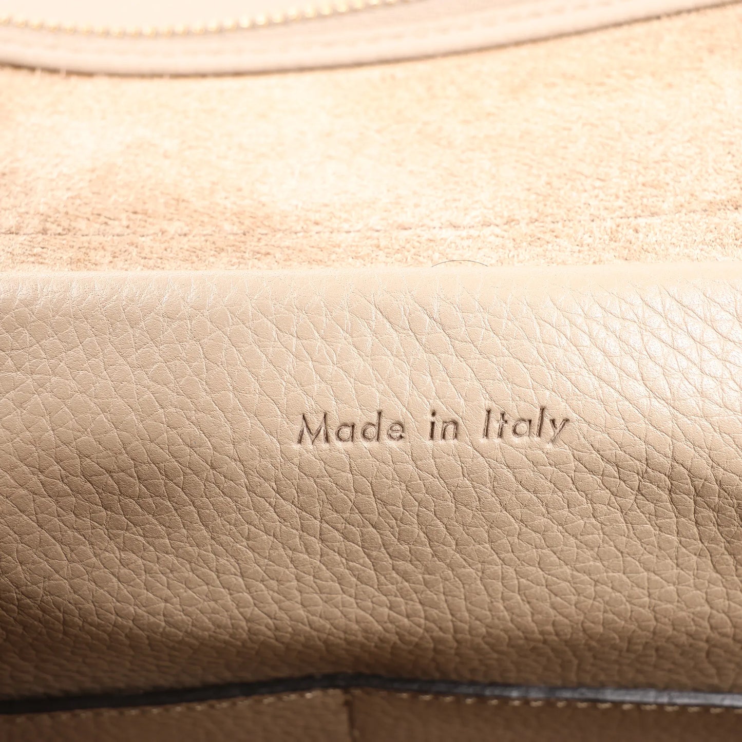 CELINE Belt Bag Grained Leather Mini 2Way Handbag in Beige