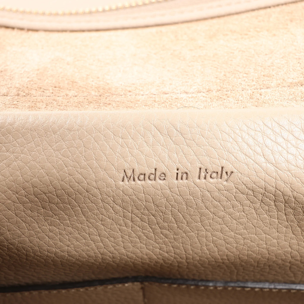 CELINE Belt Bag Grained Leather Mini 2Way Handbag in Beige
