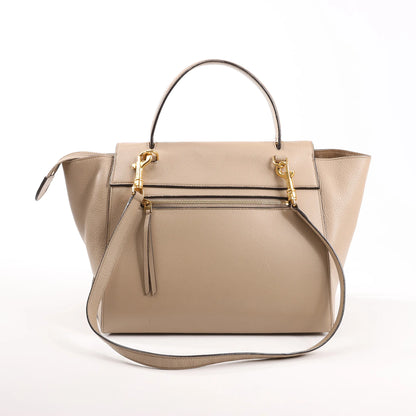 CELINE Belt Bag Grained Leather Mini 2Way Handbag in Beige