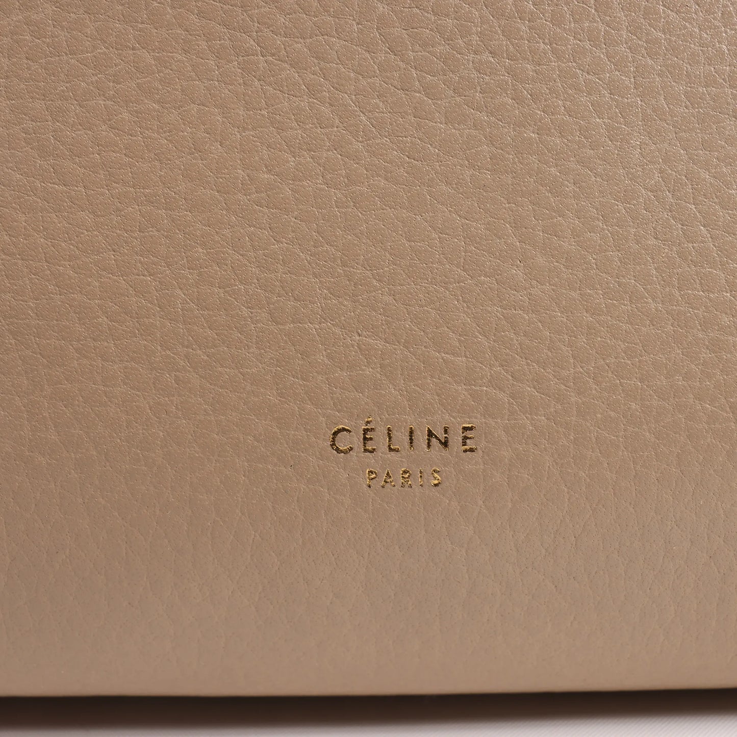 CELINE Belt Bag Grained Leather Mini 2Way Handbag in Beige