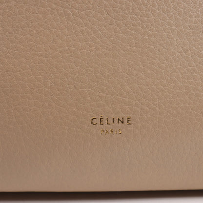 CELINE Belt Bag Grained Leather Mini 2Way Handbag in Beige
