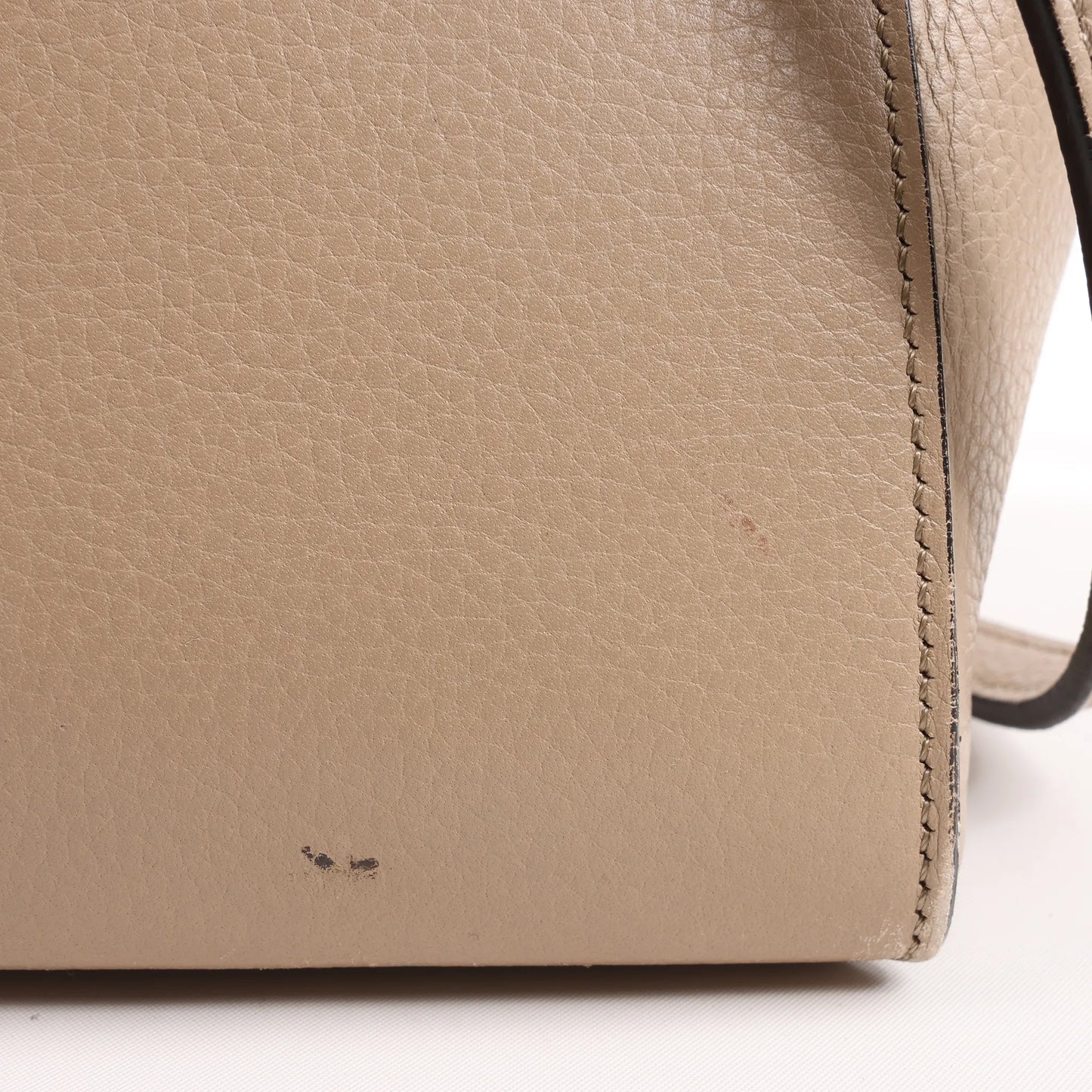 CELINE Belt Bag Grained Leather Mini 2Way Handbag in Beige