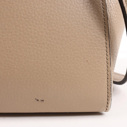 CELINE Belt Bag Grained Leather Mini 2Way Handbag in Beige