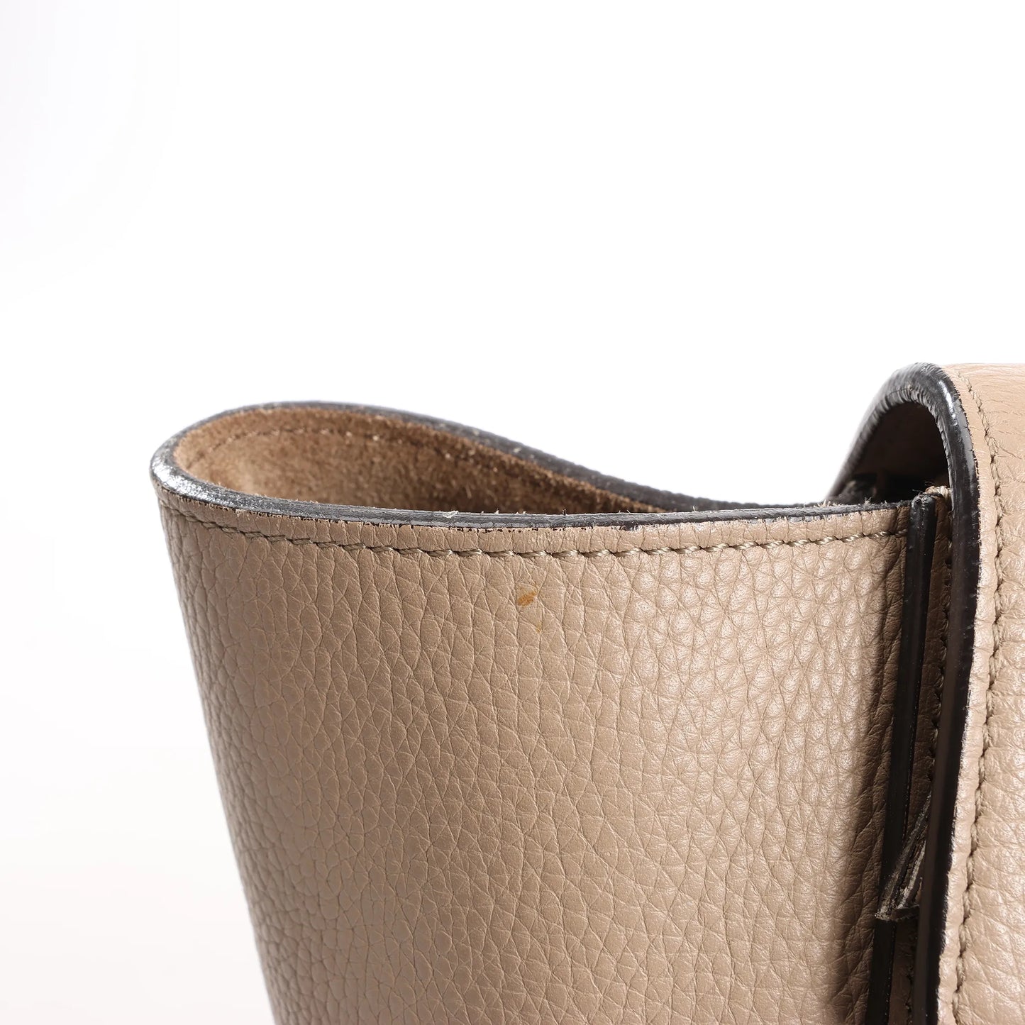 CELINE Belt Bag Grained Leather Mini 2Way Handbag in Beige