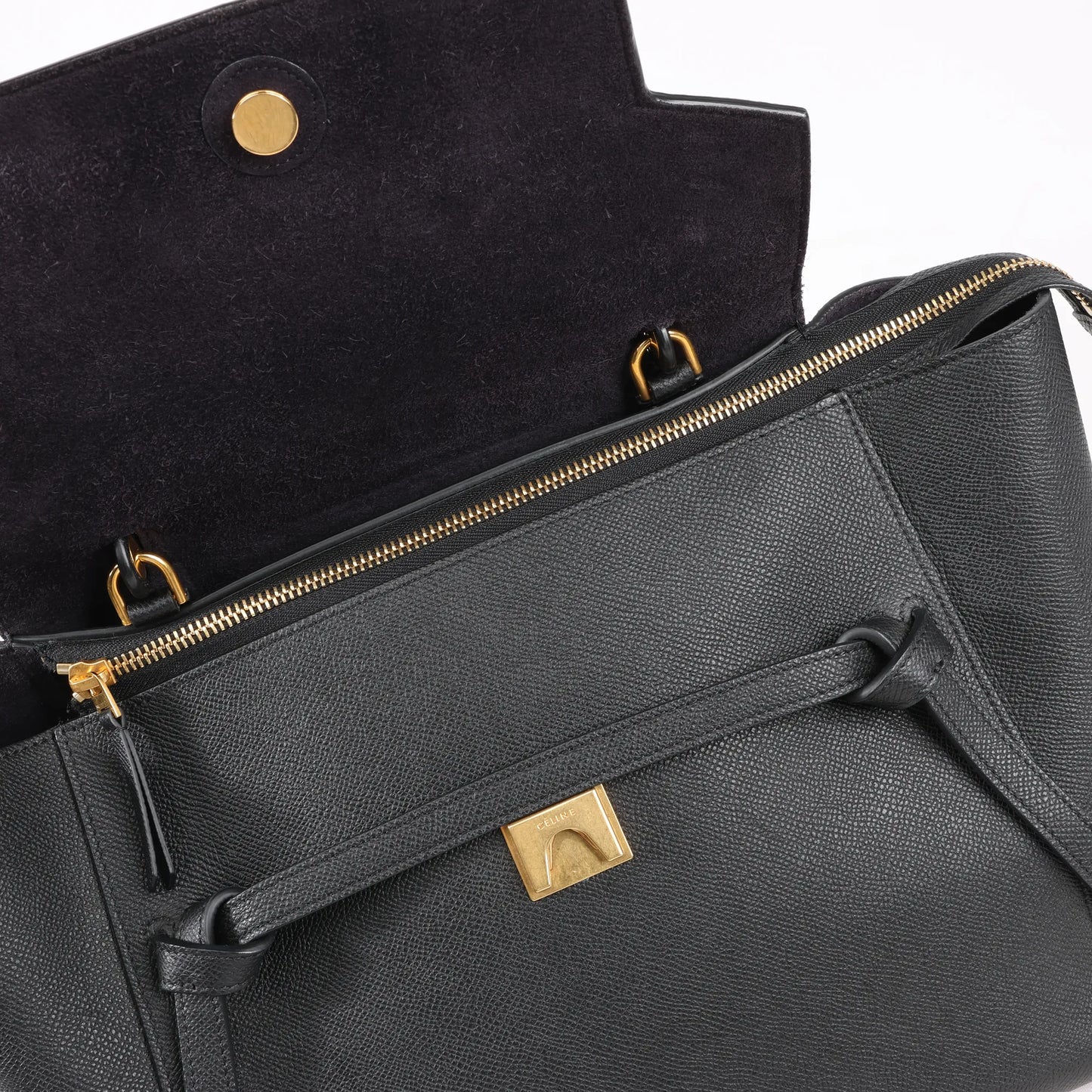 Celine Belt Bag Mini Leather 2way Handbag in Black