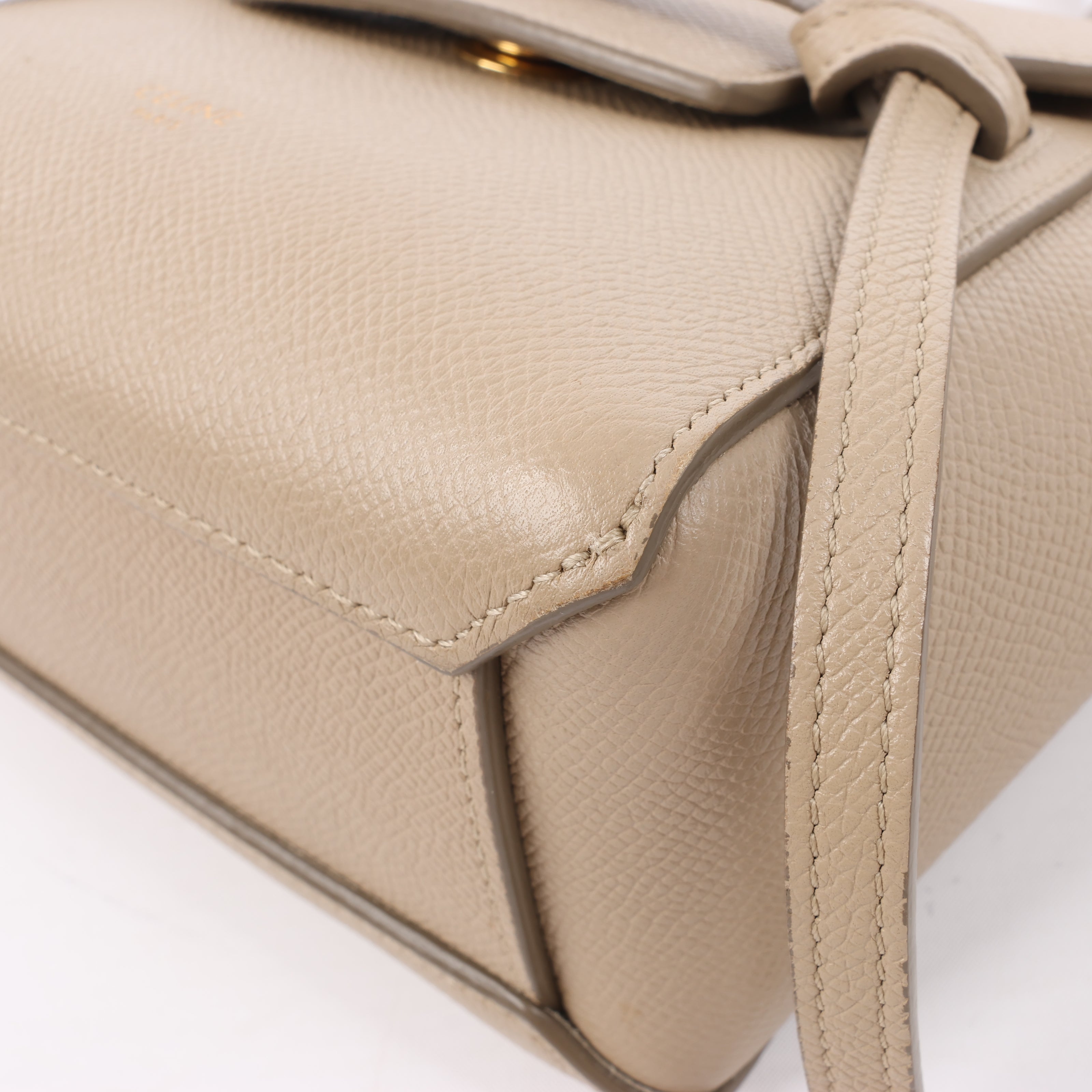 Celine Belt Bag Pico Leather 2way Handbag in Beige