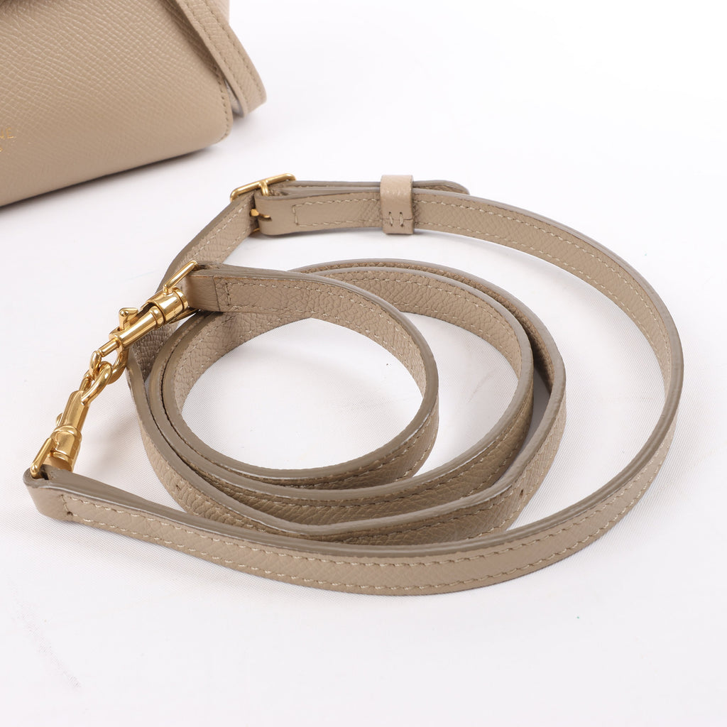 Celine Belt Bag Pico Leather 2way Handbag in Beige