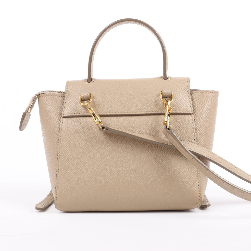 Celine Belt Bag Pico Leather 2way Handbag in Beige