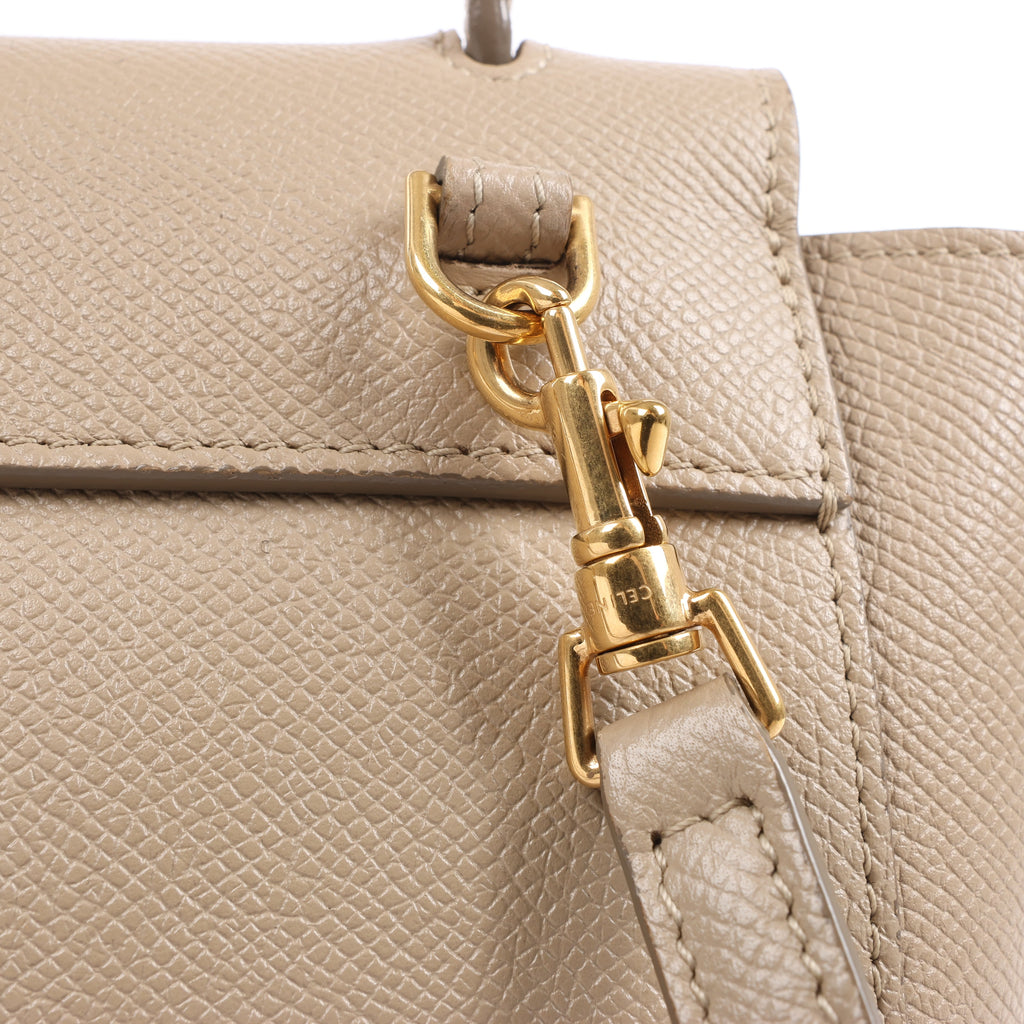 Celine Belt Bag Pico Leather 2way Handbag in Beige