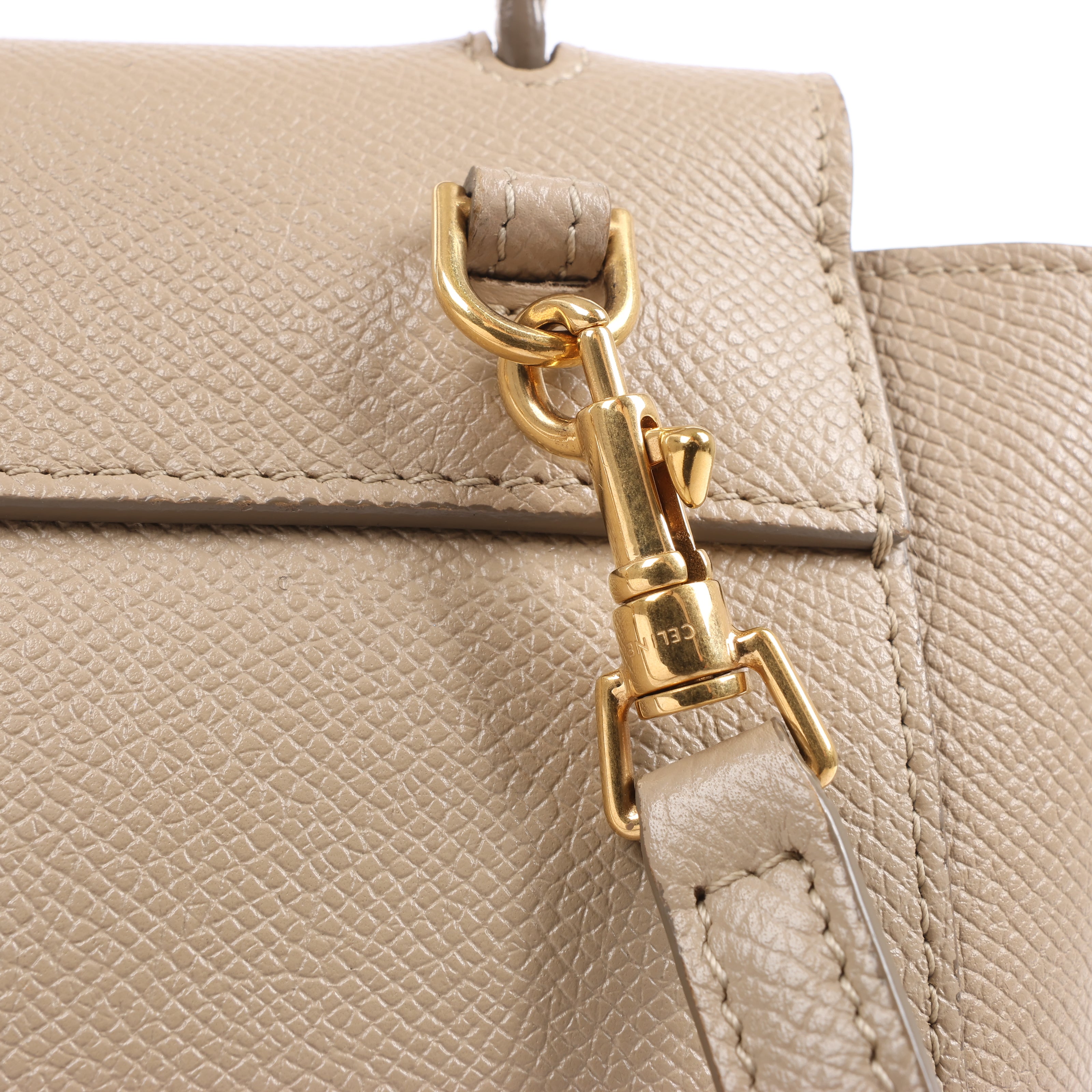 Celine Belt Bag Pico Leather 2way Handbag in Beige
