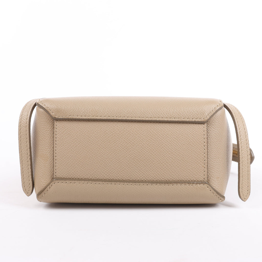 Celine Belt Bag Pico Leather 2way Handbag in Beige