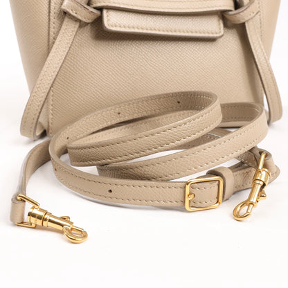 Celine Belt Bag Pico Leather 2way Handbag in Beige
