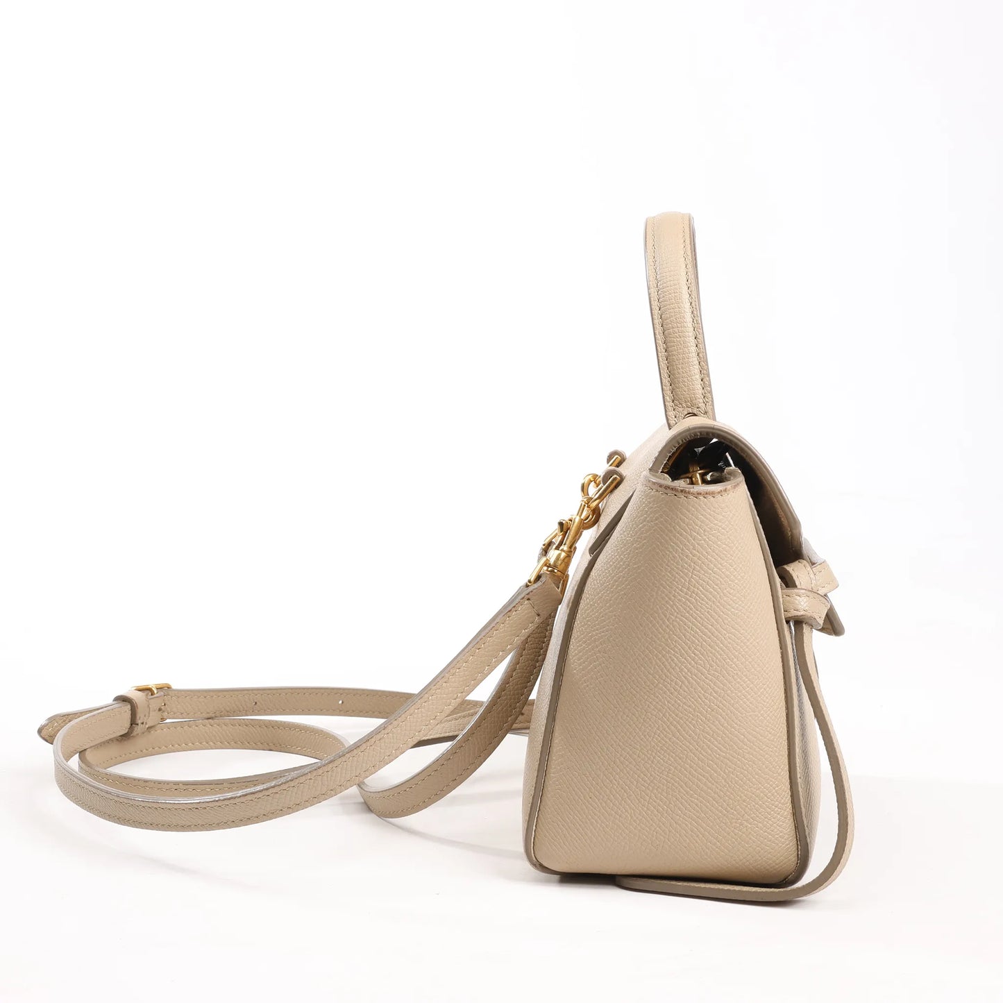 Celine Belt Bag Pico Leather 2way Handbag in Beige