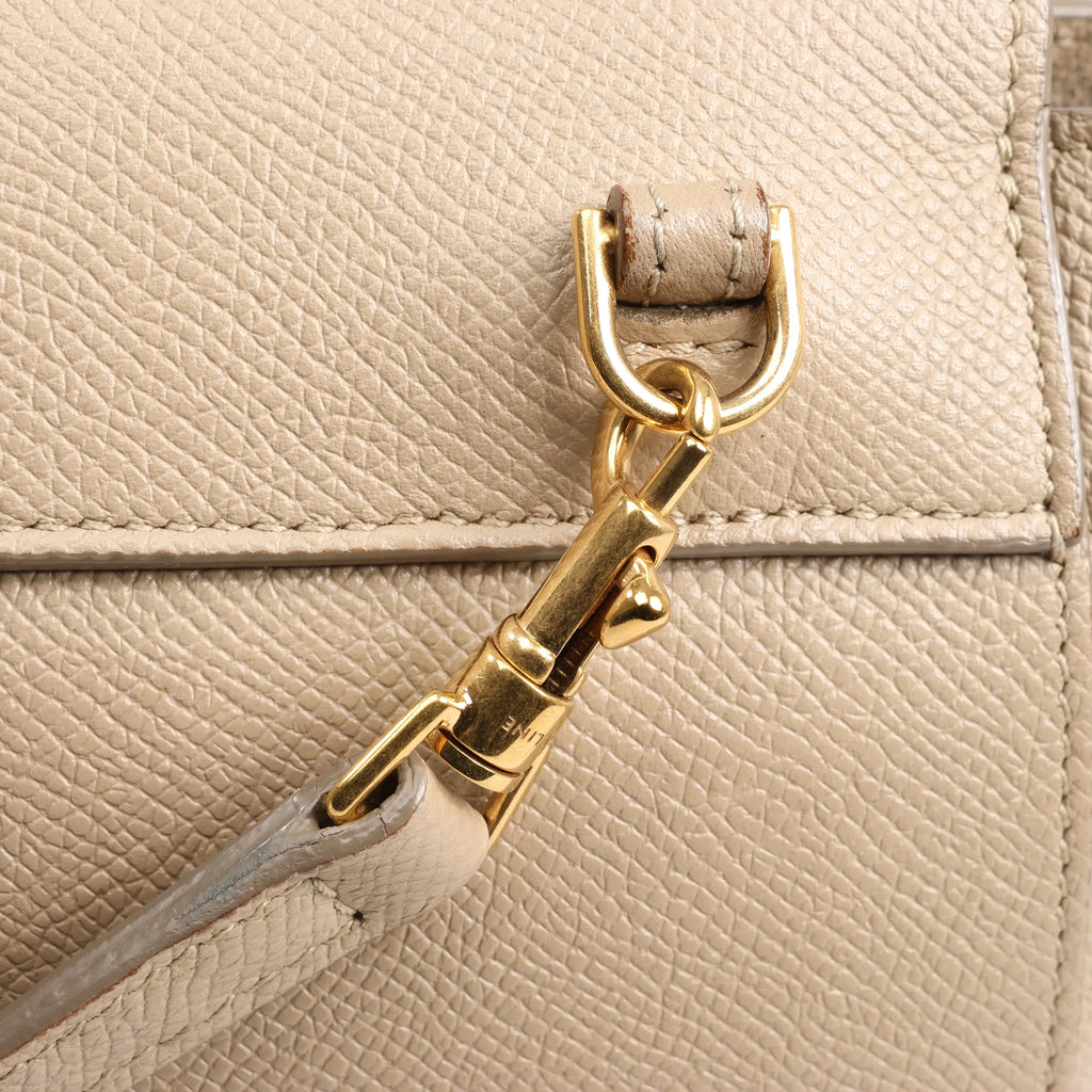 Celine Belt Bag Pico Leather 2way Handbag in Beige