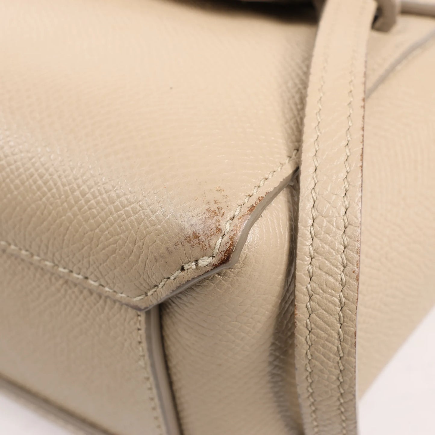 Celine Belt Bag Pico Leather 2way Handbag in Beige