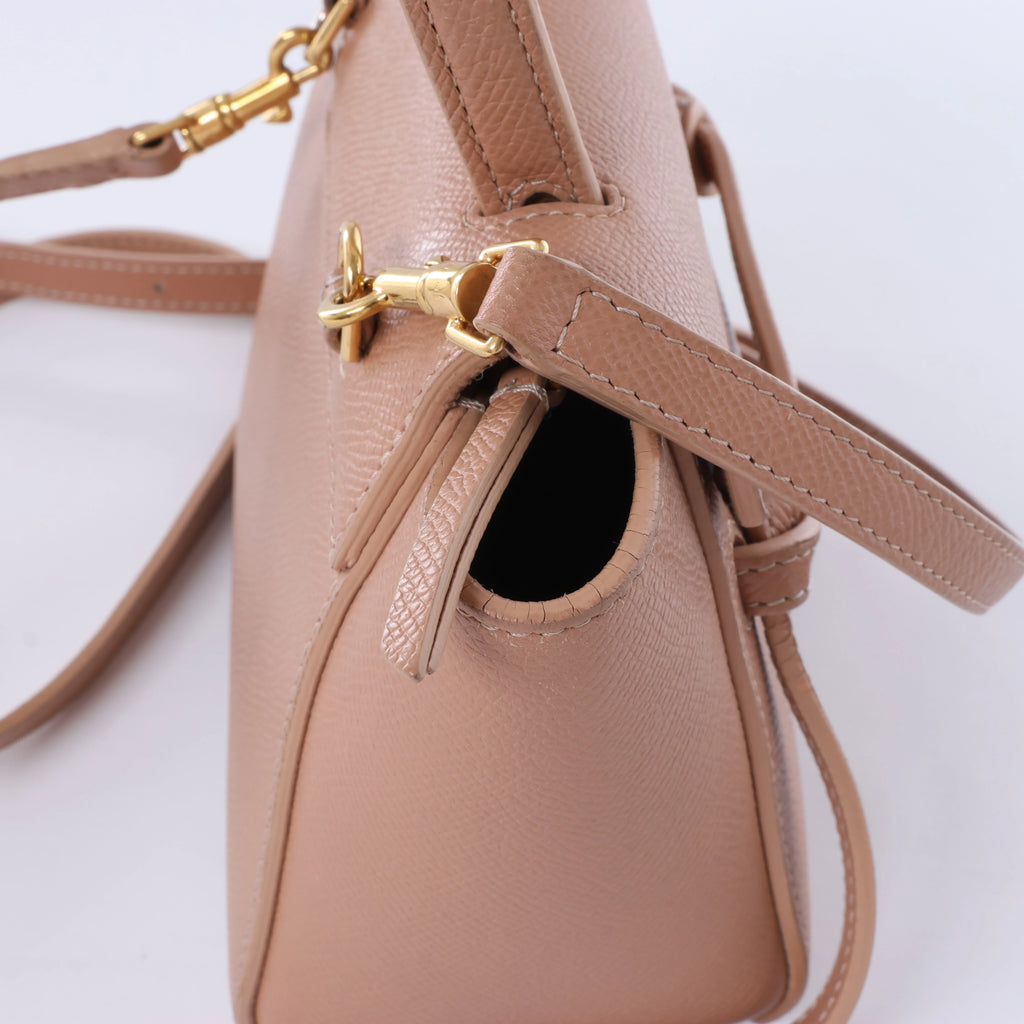 Celine Belt Bag Pico Leather 2 Way Handbag in Beige