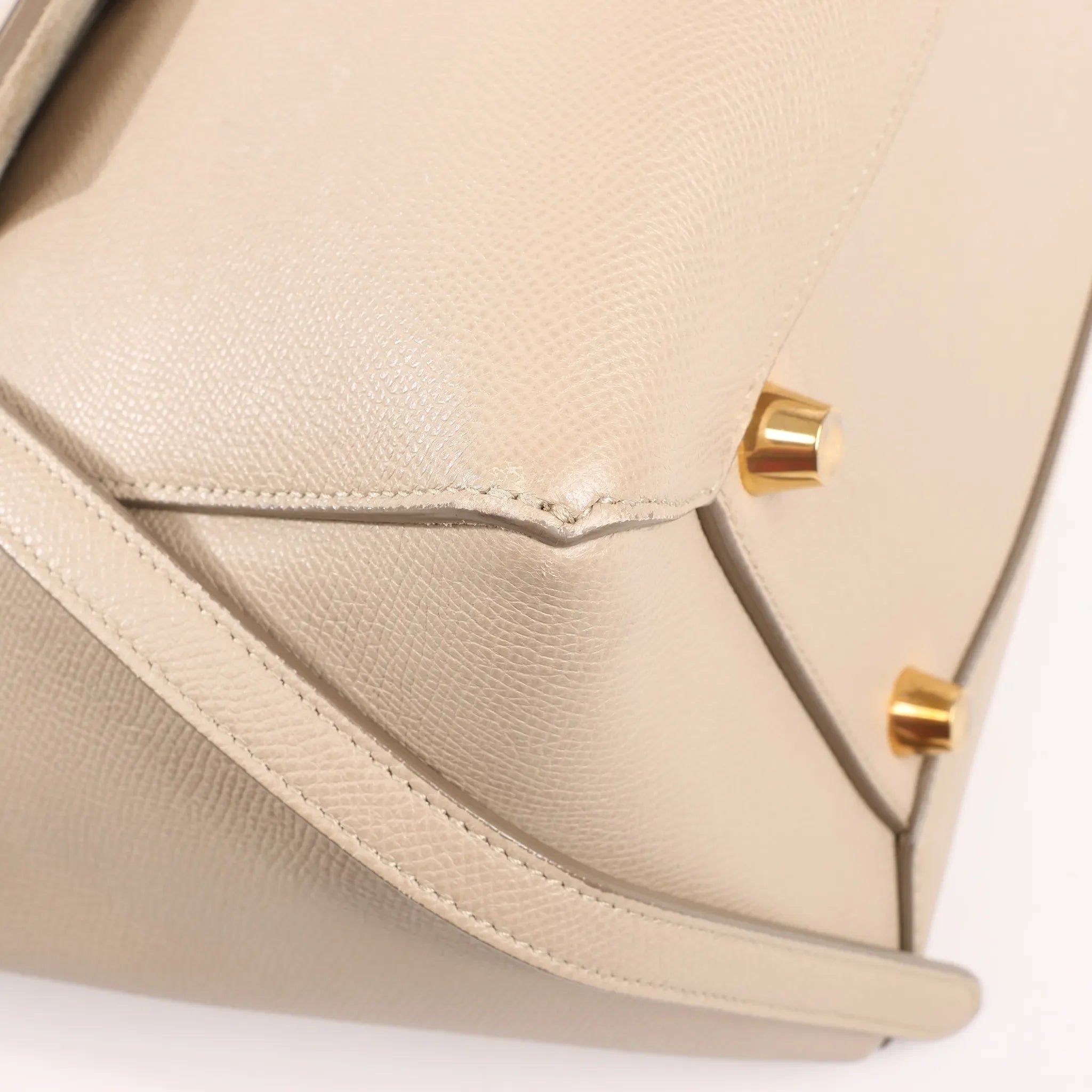 Celine Belt Bag Mini Leather 2way Handbag in Beige