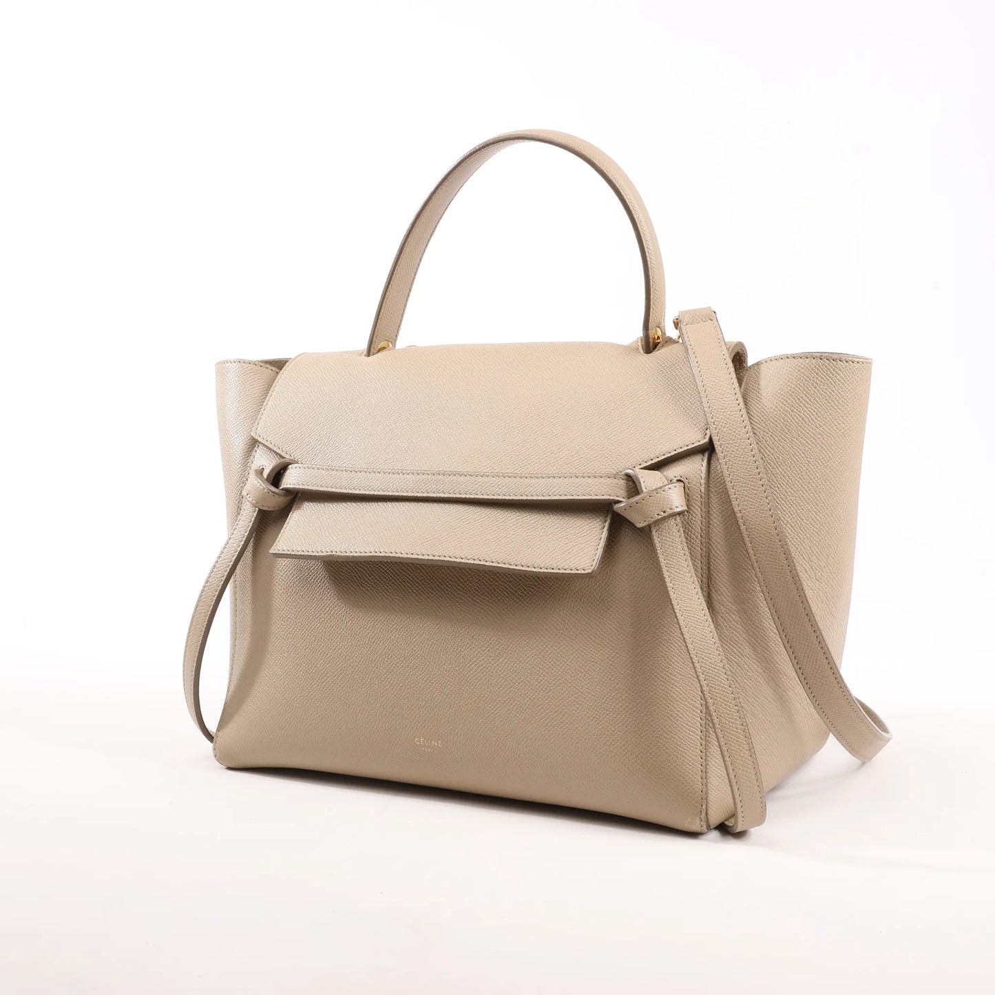 Celine Belt Bag Mini Leather 2way Handbag in Beige